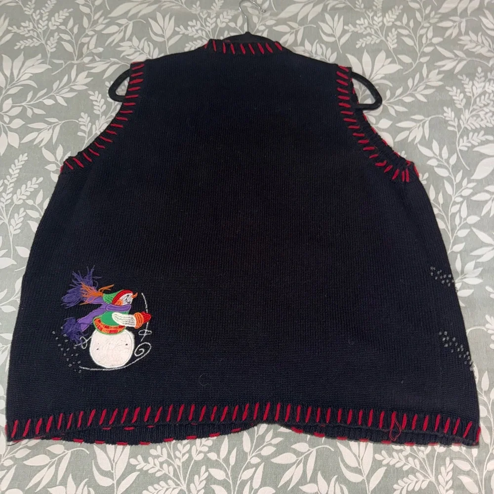 Holiday Editions Black Snowman Vest - Picture 9 of 14